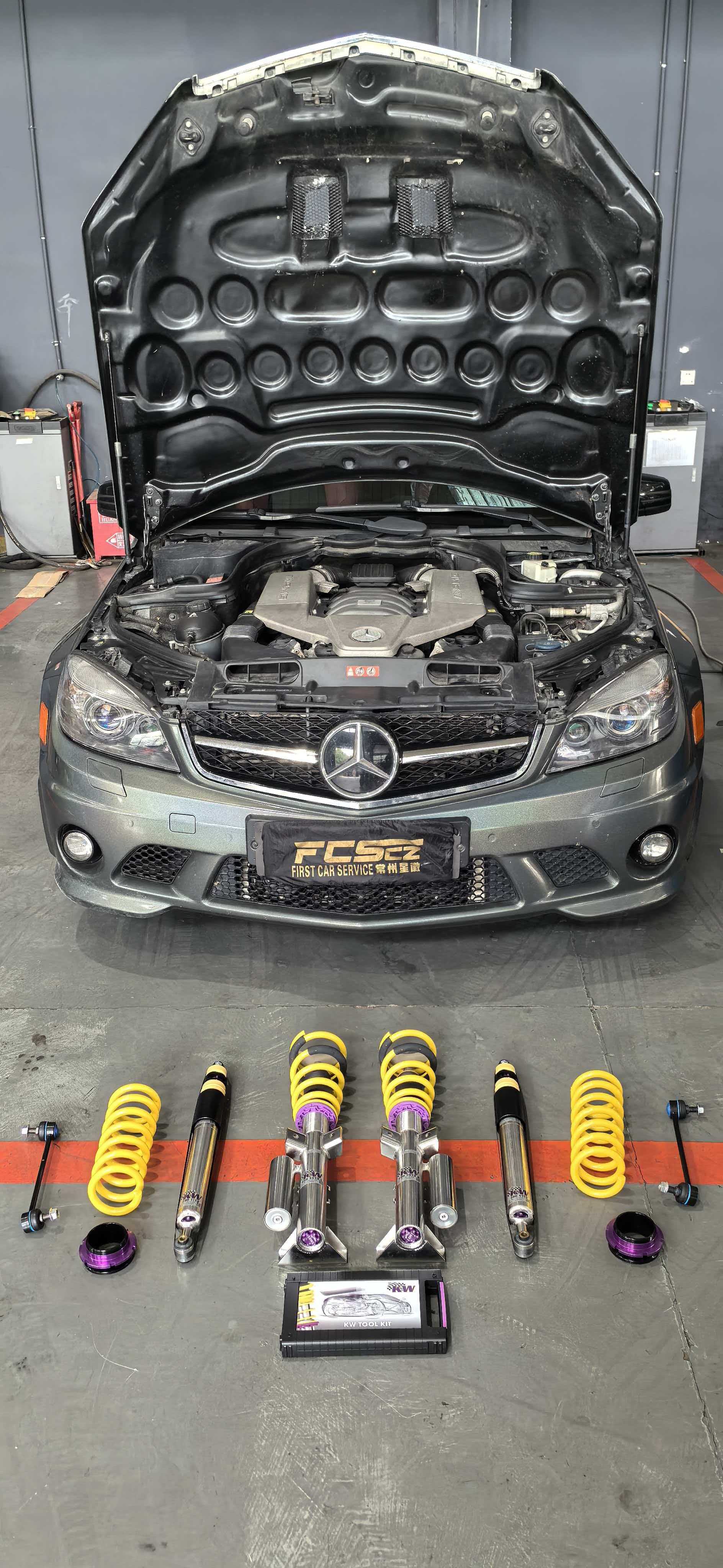 奔驰C63 改装KW V3绞牙避震