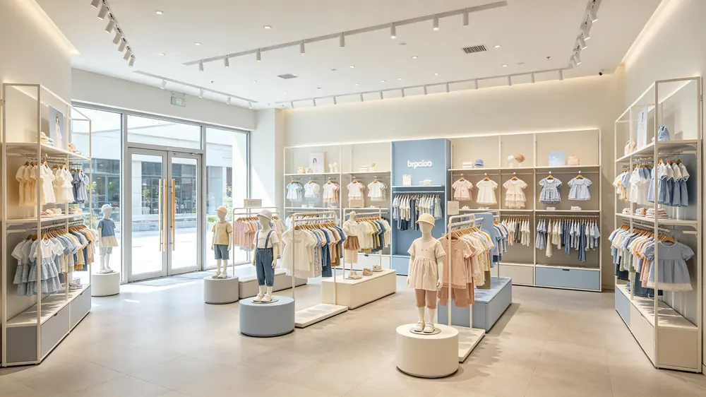 童装展示架、儿童服装货架.webp