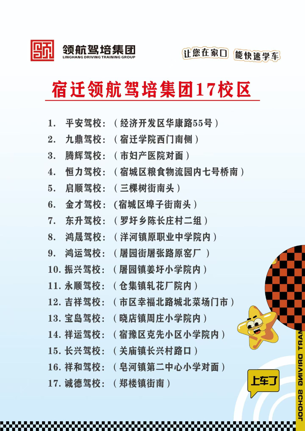 17 个校区点位分布图