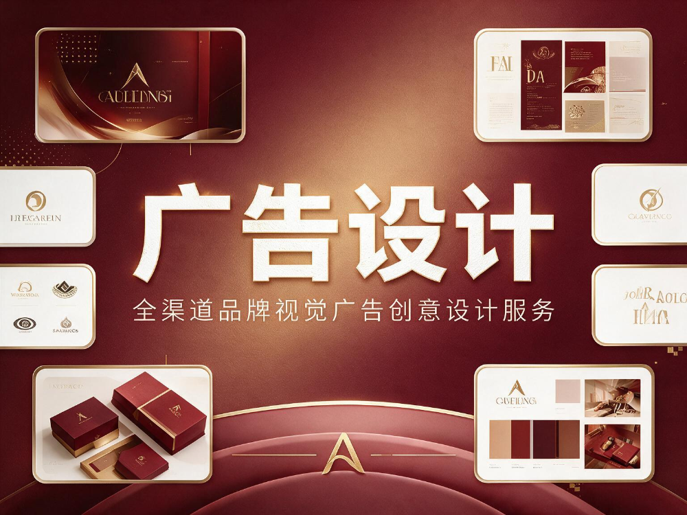 jimeng-2026-09-20-5869-完全保留这张广告设计海报的全部原有元素：中心烫金质感白色粗体“广告设计”主标题、....png