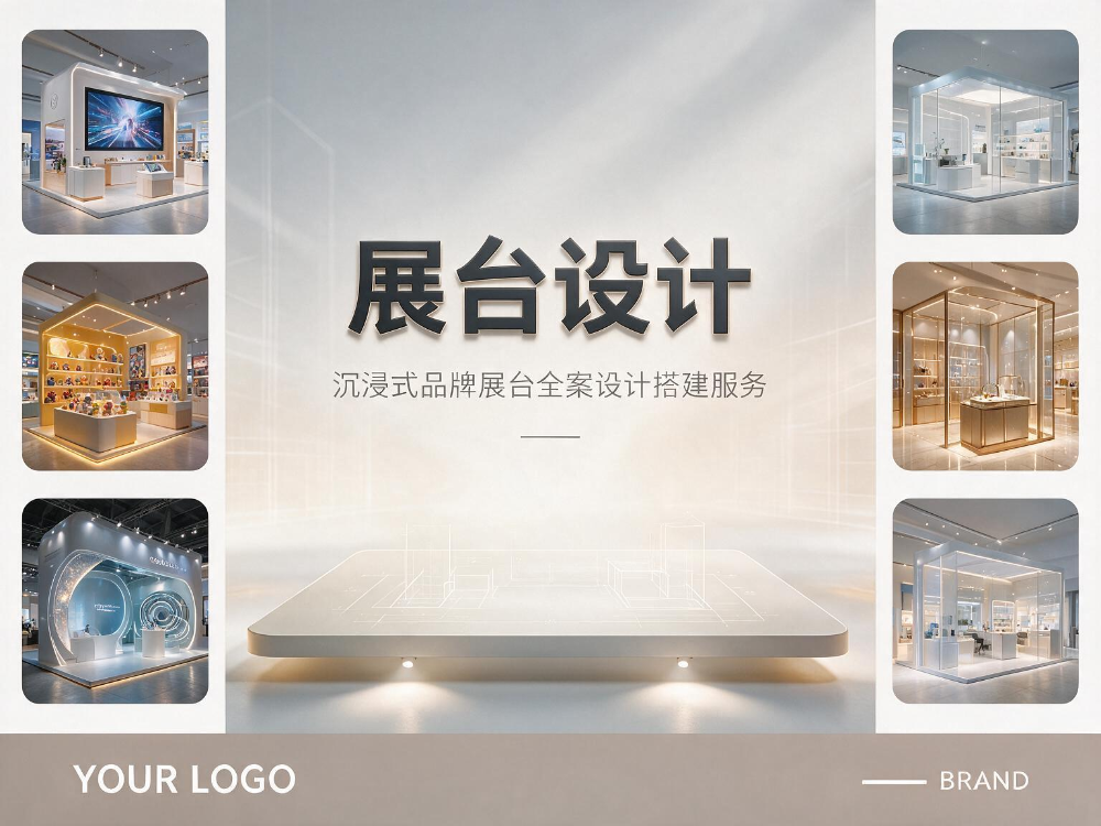 jimeng-2026-09-20-2880-基于这张现有展台设计海报，完全保留原有全部画面元素：包括中心“展台设计”大字、副....png