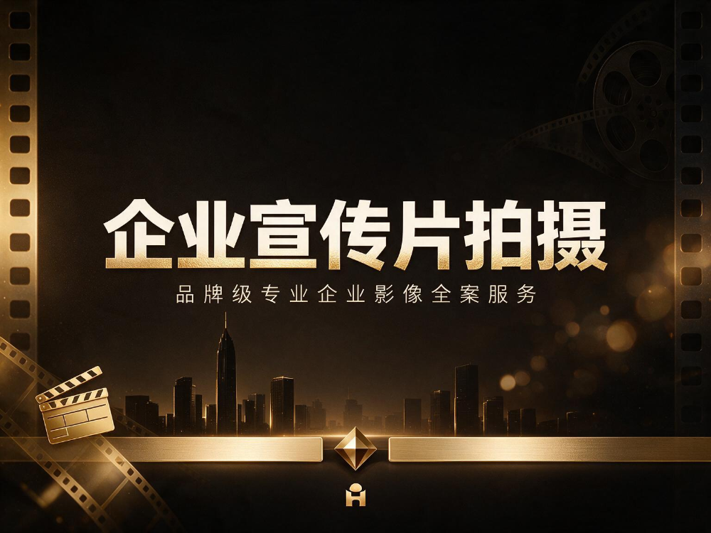 jimeng-2026-09-20-2804-高端商务业务海报，主题为「企业宣传片拍摄」，高级大气商务品牌风格，深黑金渐变精致....png